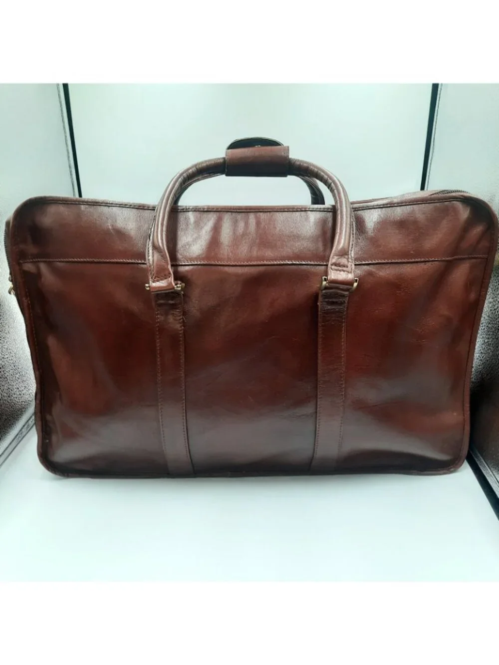 Vintage Tumi Alpha Bag Brown Leather 3 Zip Weekender Duffle Colombia 1975 RARE!